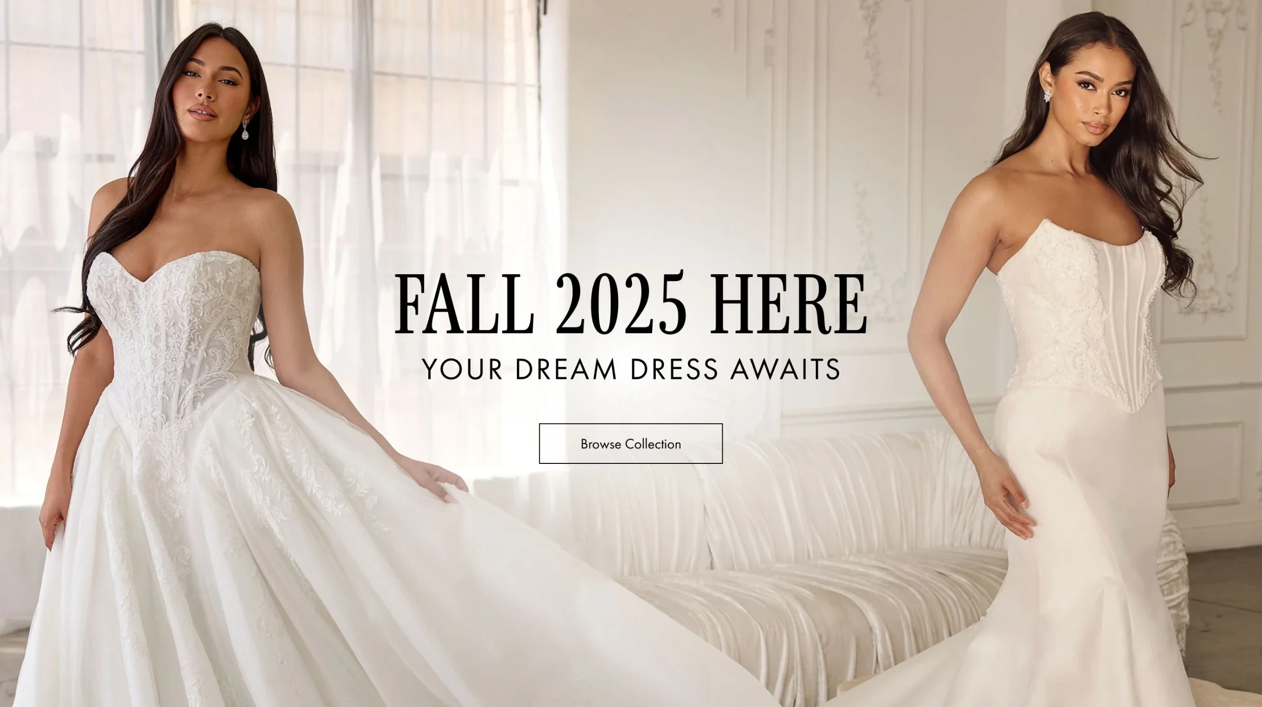 2 Models wearing Martina Liana ML1902 and ML1903 bridal gowns, desktop banner